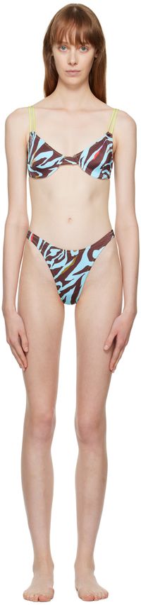 DOS SWIM SSENSE Exclusive Blue & Brown Paloma & Luz Bikini