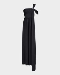 Adena One-Shoulder Draped Jersey Maxi Dress