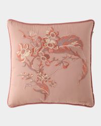 Embroidered Reversible Pillow, 18" Square