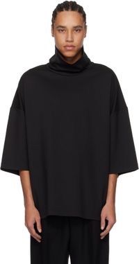 Fear of God Black High Neck Short Sleeve Sweatshirt
