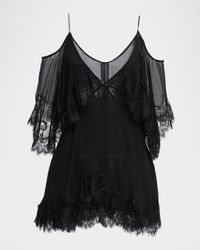 Selune Silk Lace-Trimmed Mini Dress