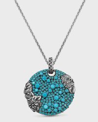 Turquoise Pave Pendant Necklace