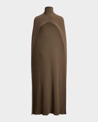 Turtleneck Lofty Cashmere Rib Cape