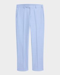 Men's Parker Wool Pindot Flat-Front Pants