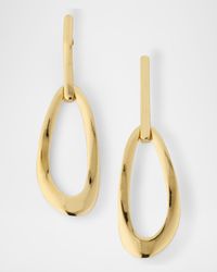 18K Classico Mix Texture Open Disc Post Earrings