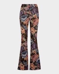 Floral Jacquard Bootcut Pants