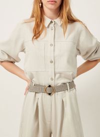Sessun - Veste col classique en jean - Taille L - Bleu