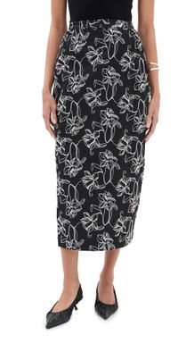 Kika Vargas Toshiko Skirt Black Cotton Embroidery Black 12