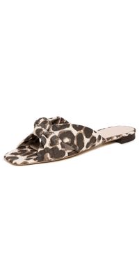 Loeffler Randall Claudette Mignon Knot Flat Sandals Leopard 5.5