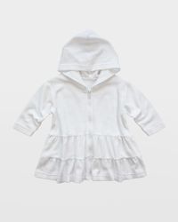 Girl's Solid Terry Hooded Tiered Coverup, Size 2-6X