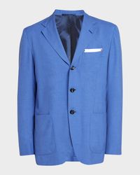 Men's Washed Solid Cashmere-Silk Sport Coat