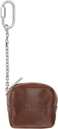 MM6 Maison Margiela Brown Calfskin Coin Pouch