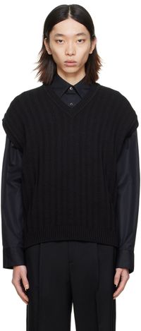 WOOYOUNGMI Black V-Neck Vest