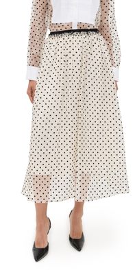 Tanya Taylor Ainsley Silk Skirt Cream/Black Multi L