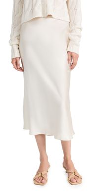 Sablyn Midi Silk Skirt Gardenia M