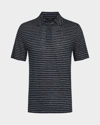 Men's Striped Linen Polo Shirt