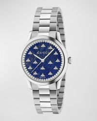Signature Bee Automatic Bracelet Watch with Blue Lapis Dial