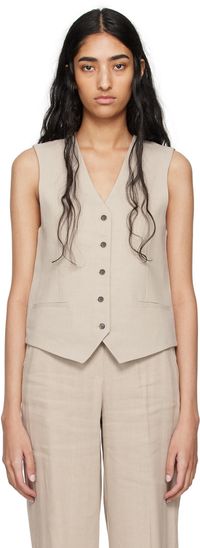 ANINE BING Beige Lena Vest