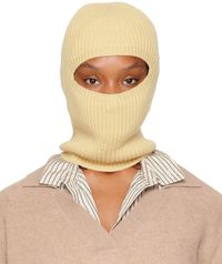 Stella McCartney Passe-montagne jaune en tricot côtelé