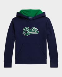 Boy's Seasonal Fleece Knit Logo Hoodie, Size S-XL