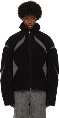 HELIOT EMIL Black & Gray Custos Fleece Jacket