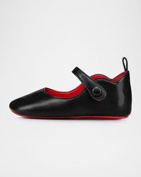 Girl's Love Chick Nappa Leather Ballerina Shoes, Baby
