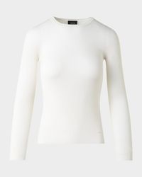 Silk Cotton Rib Crewneck Sweater