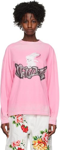We11done Pink Monster Long Sleeve T-Shirt