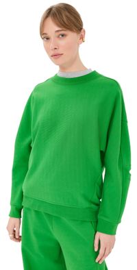Tibi Cocoon Crewneck Sweatshirt Green M