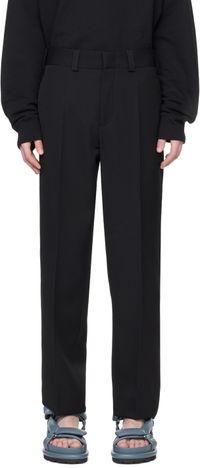 Jil Sander Pantalon noir à plis