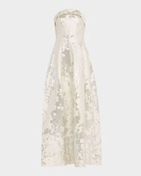 Octavia Strapless Metallic Jacquard Gown