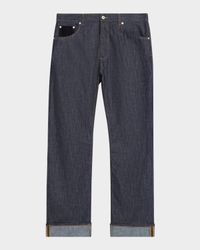 Men's Rinsed Denim Intreccio-Pocket Jeans