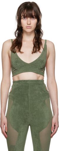Dion Lee Khaki Chenille Intarsia Bra