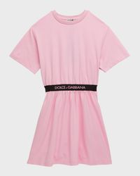 Girl's Logo-Print Waistband T-Shirt Dress, Size 8-14