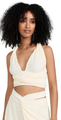 Maylé Vásquez Salome Wrap Around Crop Top Off White L