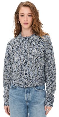 ALIGNE Tania Knitted Cardigan Blue Mix XL