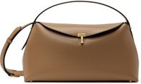 TOTEME Taupe T-Lock Leather Top Handle Bag