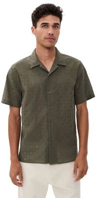 Vince Cotton Eyelet Collar Shirt Dome XL