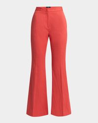 Tonal Paisley Cotton Jacquard Flare Trousers