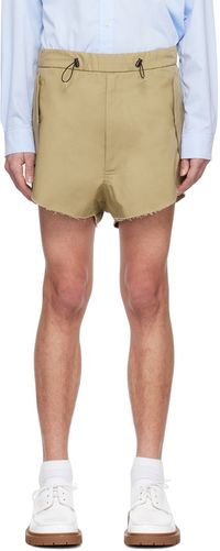 Random Identities Beige Zip Shorts