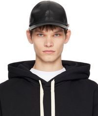Jil Sander Black Calfskin Cap