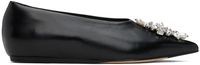 Simone Rocha Ballerines noires à bout pointu à ornements facettés