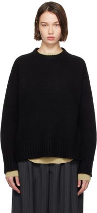 Guest in Residence Black Cozy Crew Sweater