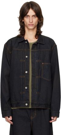 sacai Navy Denim Print Jacket
