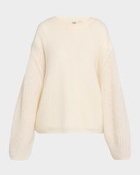 Mohair-Blend Ribbed Crewneck Sweater