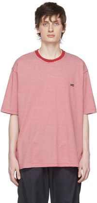 Undercoverism T-shirt rouge et blanc en coton