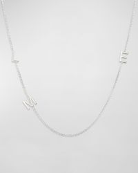 Mini 3-Letter Personalized Necklace, 14k White Gold