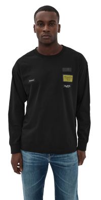 MM6 Maison Margiela Long Sleeve Logo Top Black XL