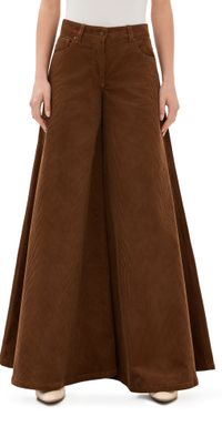 A. W.A. K.E. MODE Corduroy Wide Leg Pants Tan 42