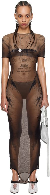 Jean Paul Gaultier Brown Shayne Oliver Edition 'GS Sport' Maxi Dress